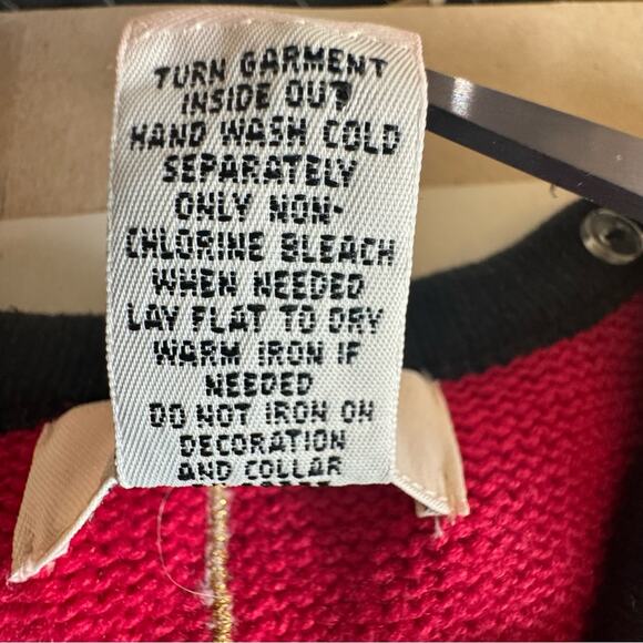 Animal Print Cheetah Zebra Christmas Ornament Zipper Sweater Vest Small Vintage - Picture 6 of 11